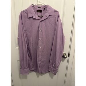 Fairlane & Sons Men's Purple Striped Long Sleeve Dress Shirt Size XL Tall